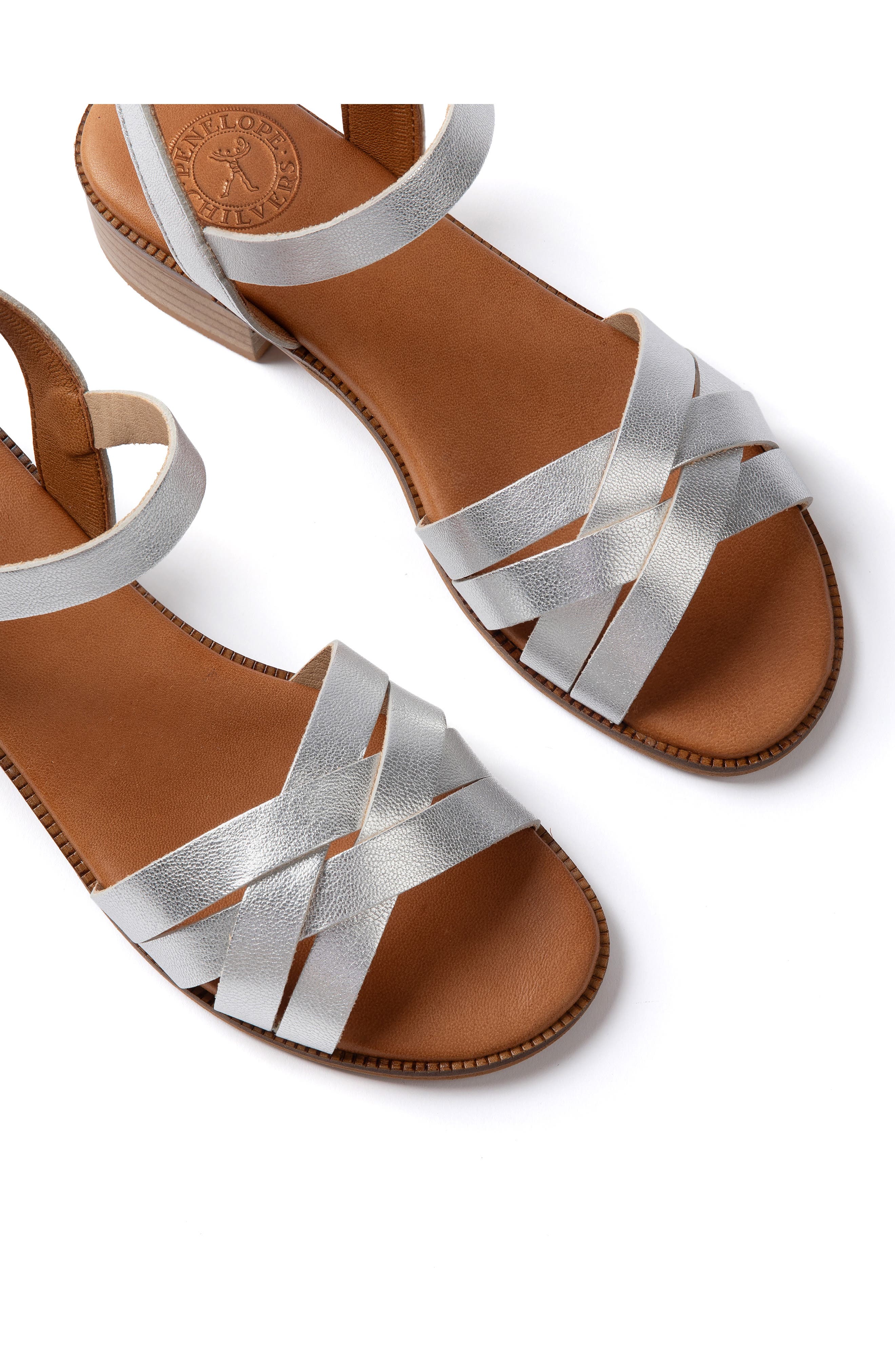 Penelope Chilvers Shepherdess Ankle Strap Sandal, Alternate, color, Silver