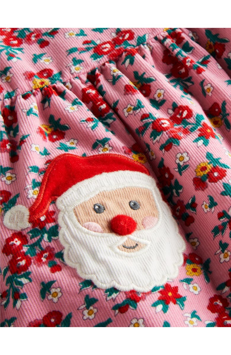 Mini Boden Father Christmas Appliqué Corduroy Dress, Alternate, color, 