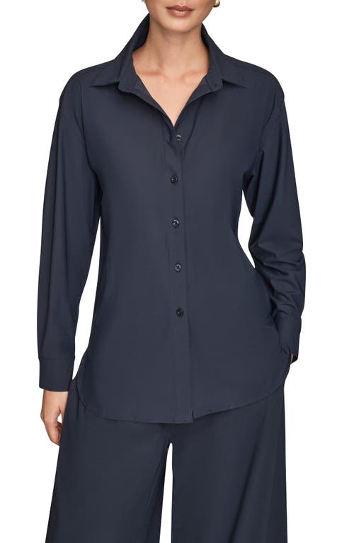 Donna Karan New York Front Button Shirt In Multi