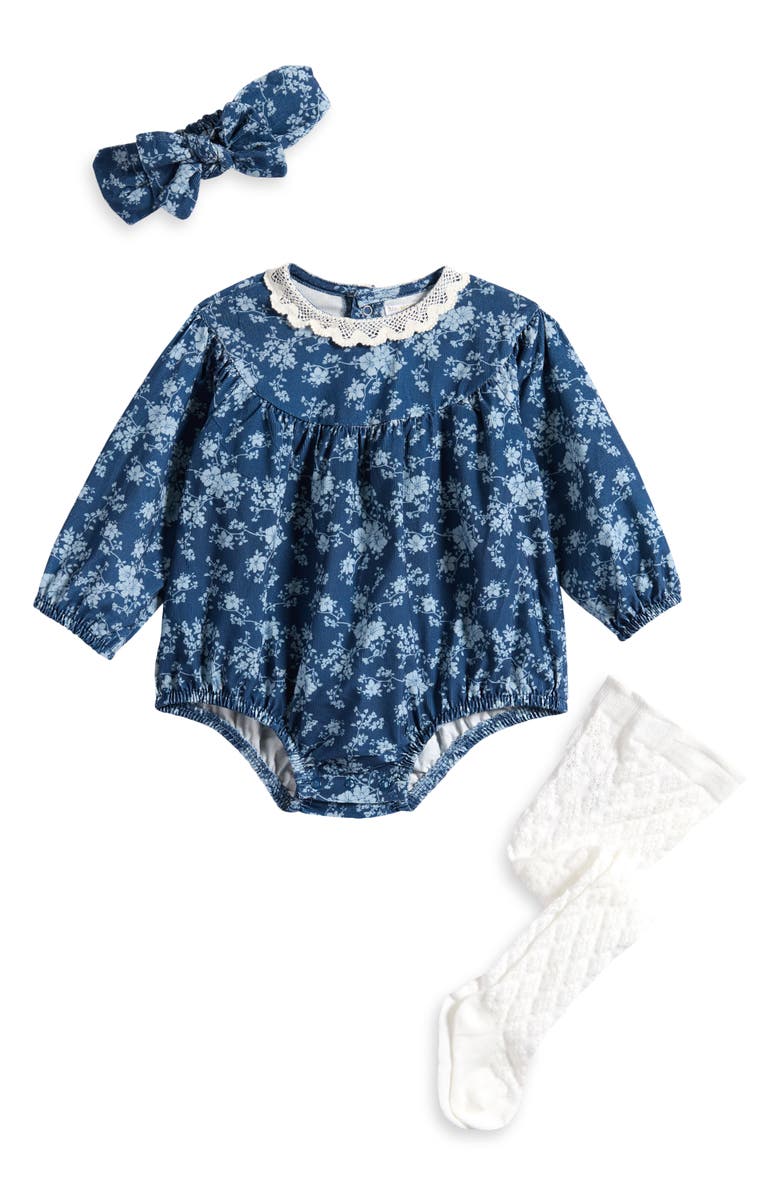 Rachel Zoe Corduroy Romper, Socks & Headband Set, Main, color,