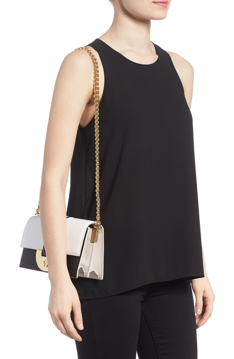 Diane von Furstenberg Bonne Journée Half Moon Leather Crossbody Bag, Alternate, color,