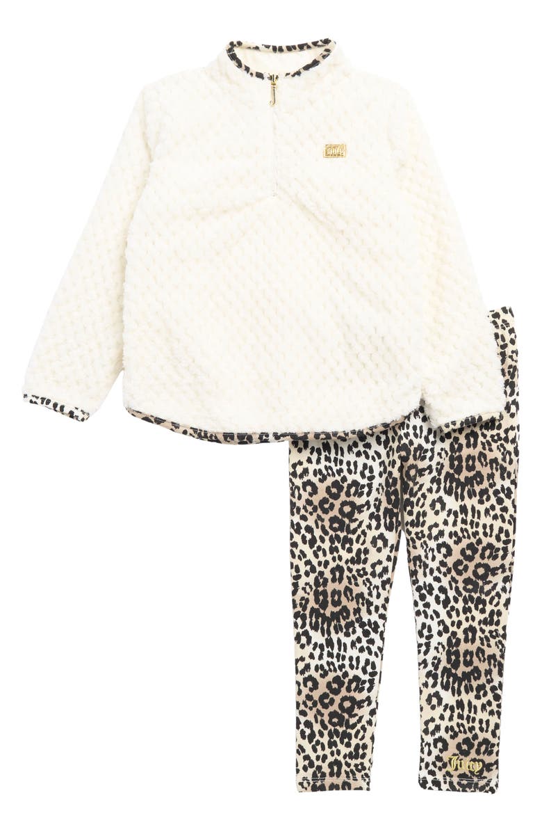 Juicy Couture Kids' Half-Zip Pullover & Leggings Set, Main, color,