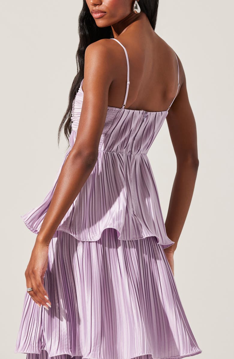 ASTR the Label Lupin Plissé Sleeveles Tiered Maxi Dress, Alternate, color, Lilac