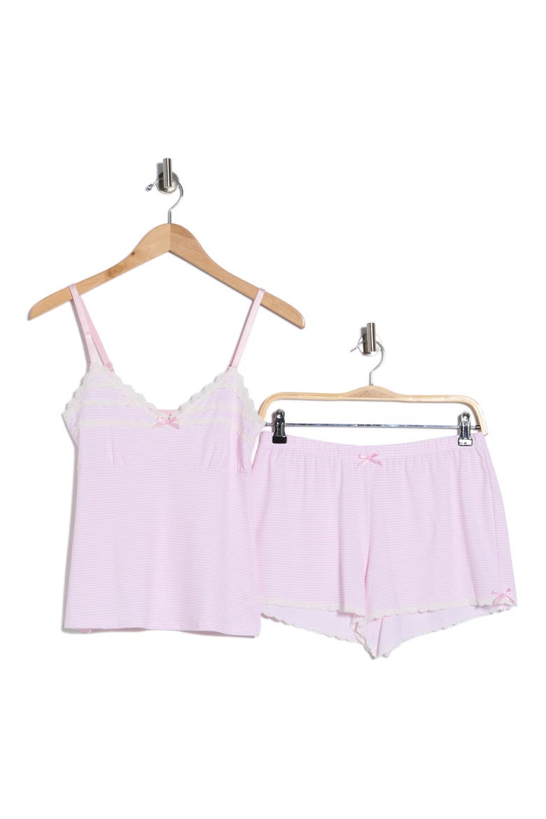 Peached Stripe Two-Piece Pajama Set, Alternate, color, PINK STRIPE