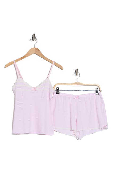 Peached Stripe Two-Piece Pajama Set