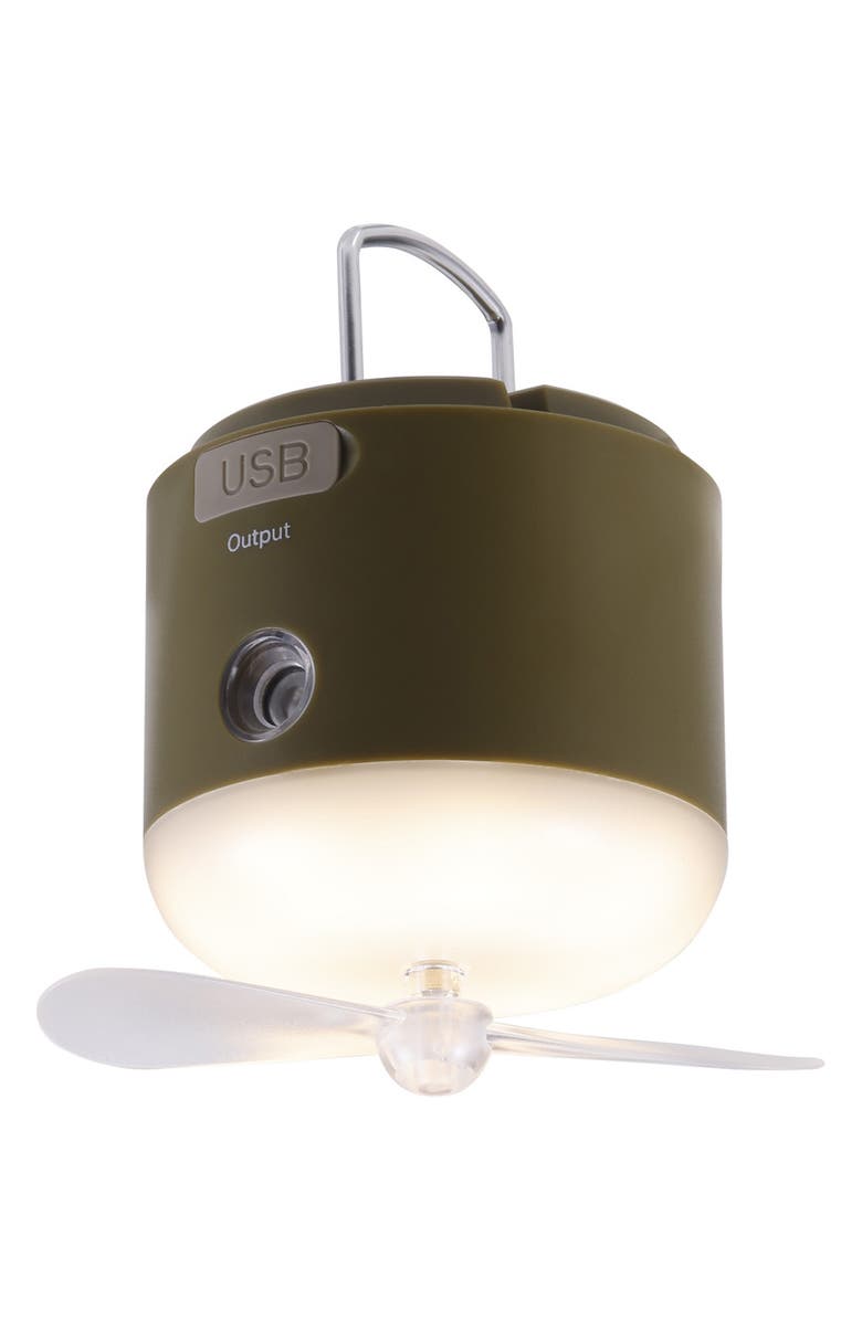 REAL TREE Portable Lantern & Fan, Main, color, Olive Green