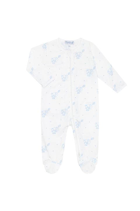 Blue Elephant Zipper Footie - Baby