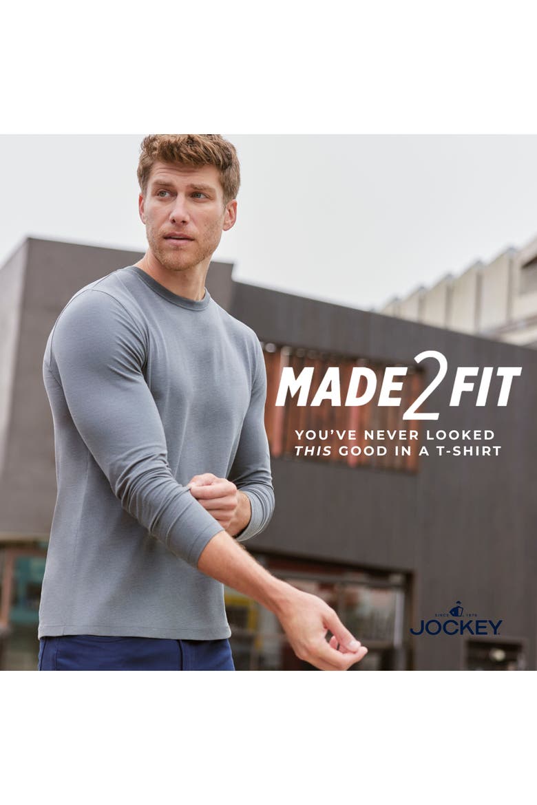 Mens Made2Fit Long Sleeve Crew Neck T-Shirt, Alternate, color, Black