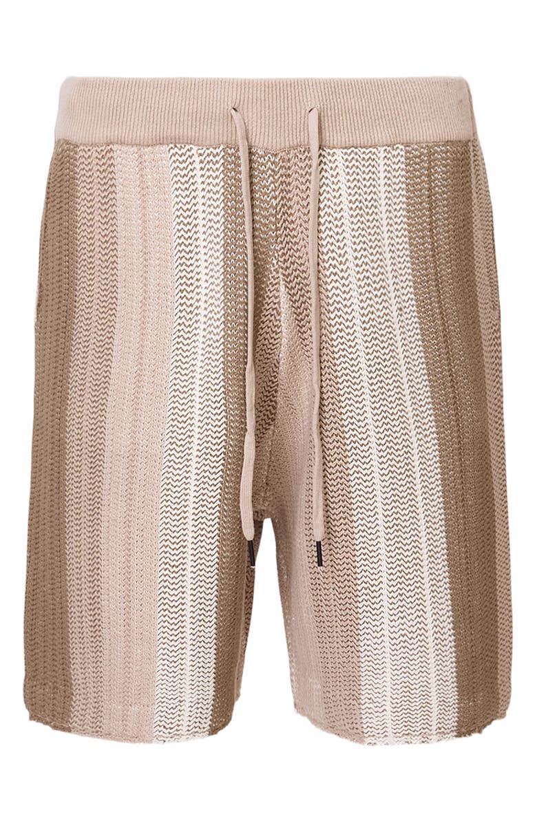 AllSaints Truck Stripe Cotton Shorts, Alternate, color, Plaster Taupe