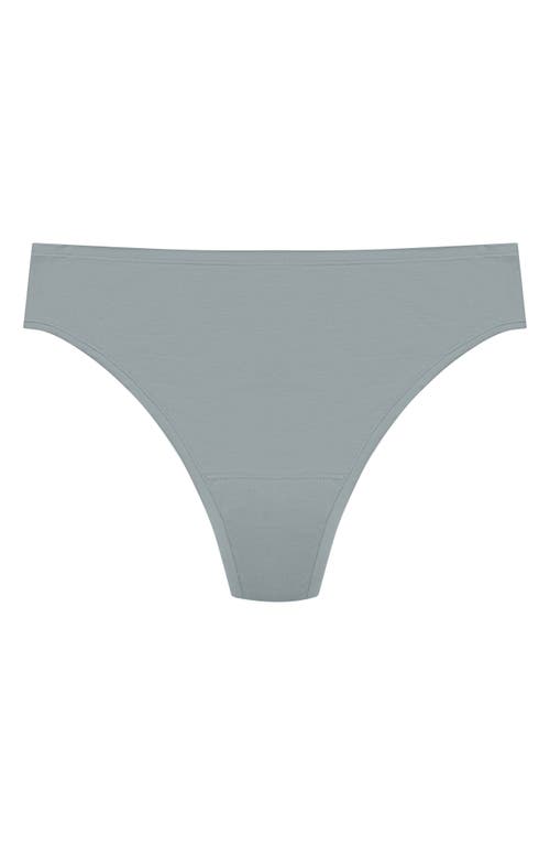 Natori Bliss Bare Stretch Cotton Thong In Green