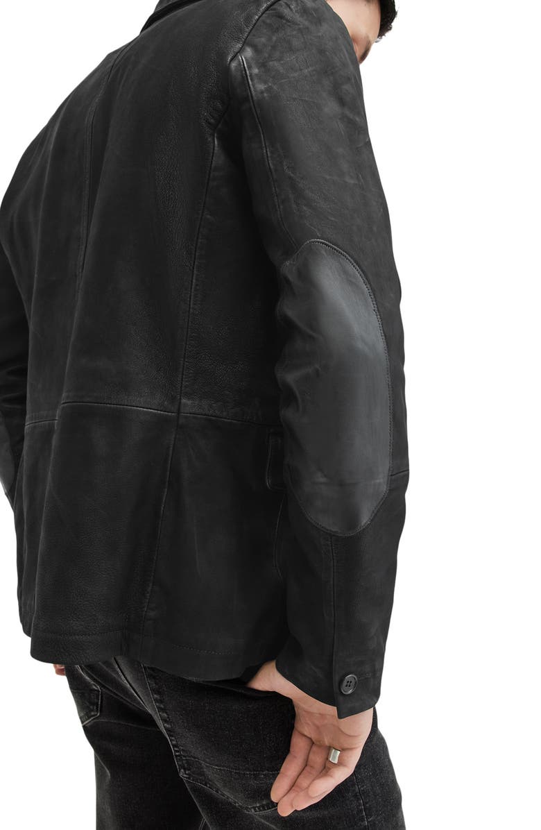 AllSaints Survey Layered Leather Jacket, Alternate, color, Black