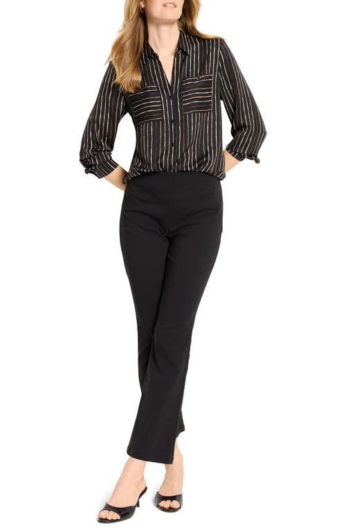 Nic + Zoe Mini Painted Stripe Shirt In Black Stripe In Multi