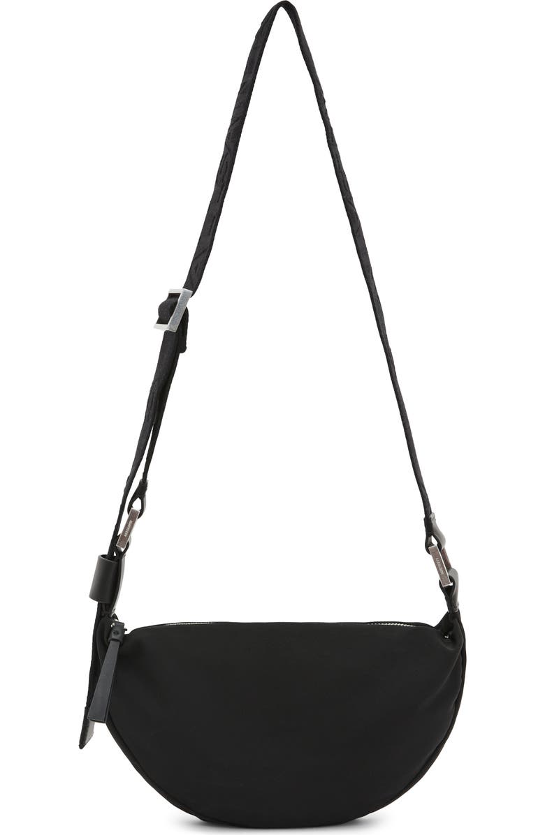 AllSaints Half Moon Nylon Crossbody Bag, Main, color,