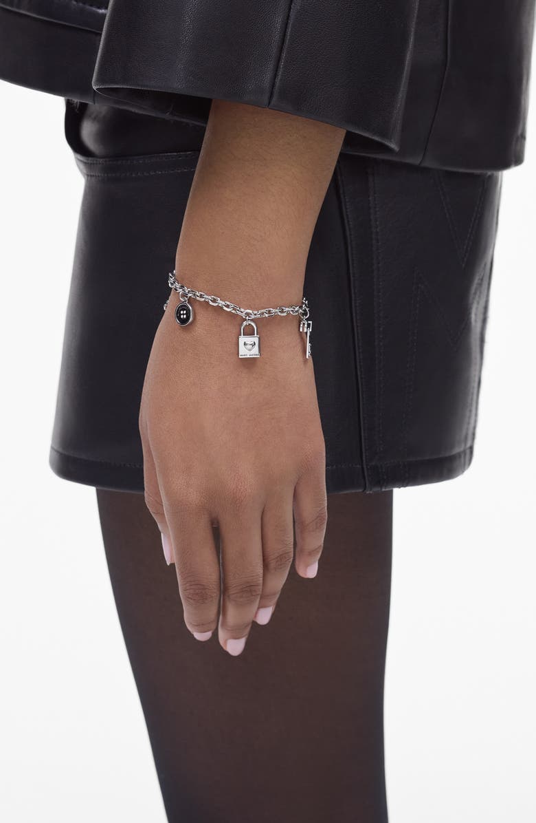 Marc Jacobs Button Charm Bracelet, Alternate, color, Silver/ Black