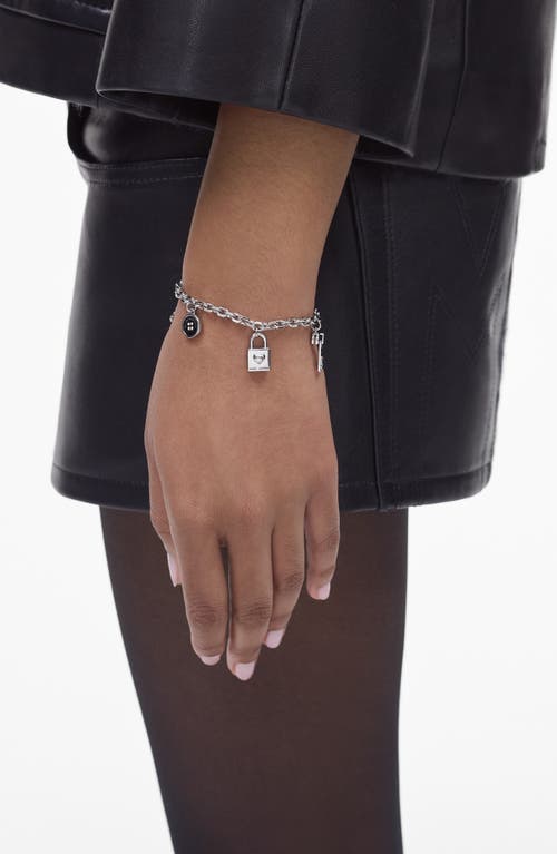 Marc Jacobs Button Charm Silver-plated Bracelet In Metallic