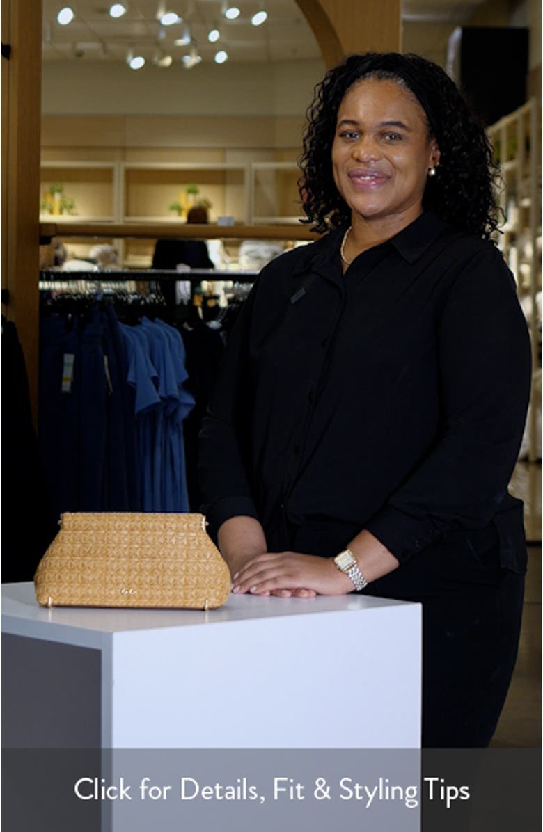 Mini Lillia Woven Raffia Clutch, sales video thumbnail