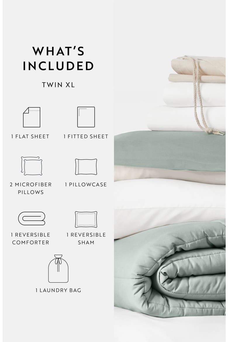 Ultimate College Essentials Bedding Bundle., Alternate, color, EUCALYPTUS/ NATURAL