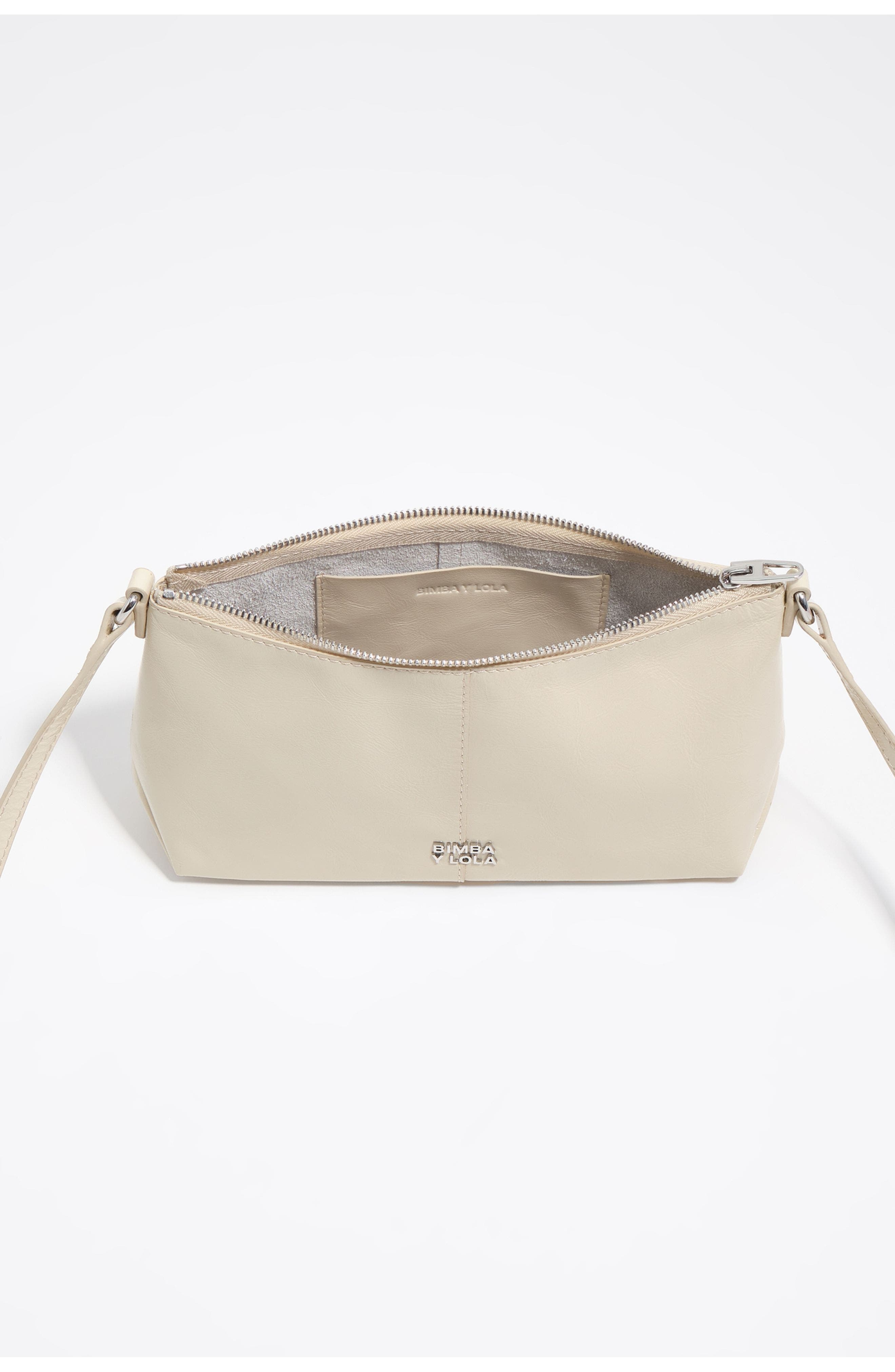 Bimba y Lola Leather Mini Crossbody Bag, Alternate, color, Ivory