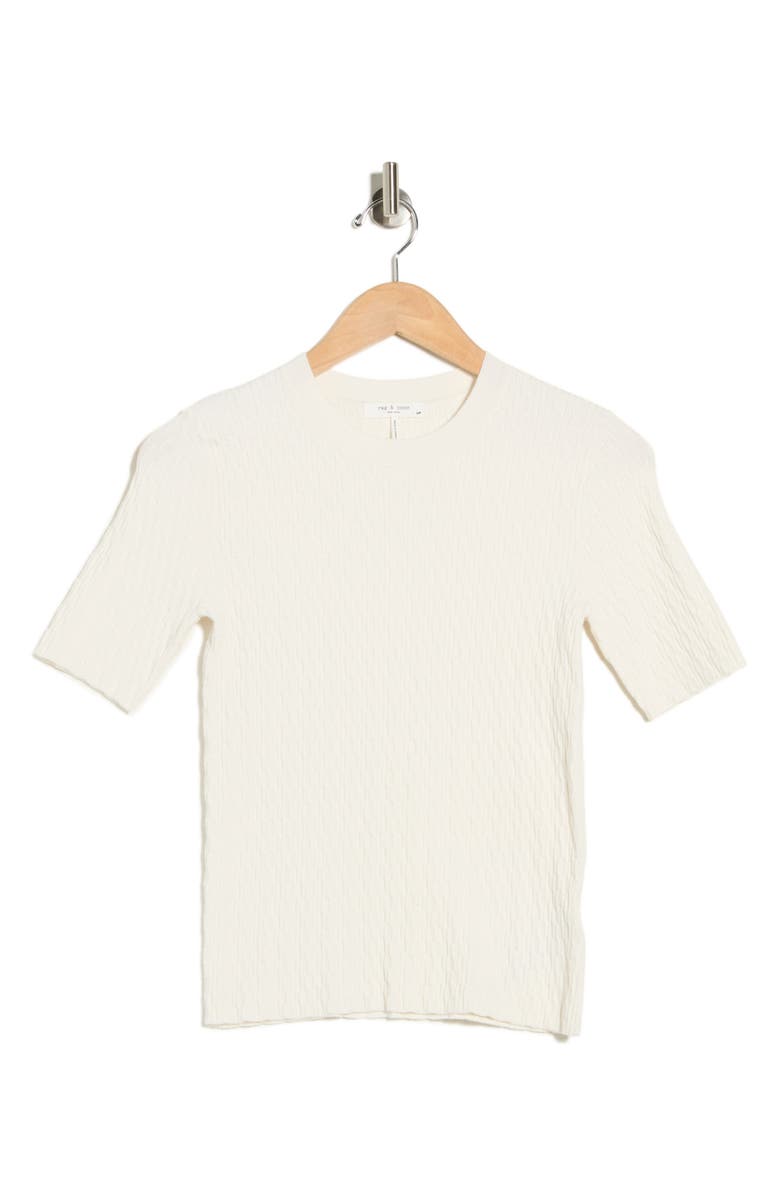 rag & bone Tam Short Sleeve Sweater, Alternate, color, Ivory