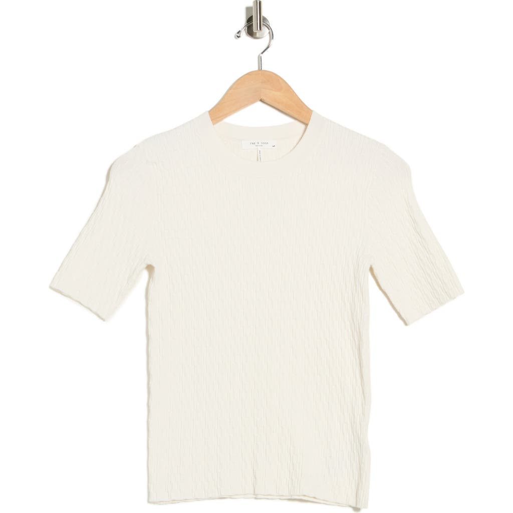 Rag & Bone Tam Short Sleeve Sweater In White