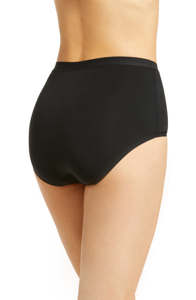 Wacoal Understated Cotton Blend Briefs, Alternate, color, Black
