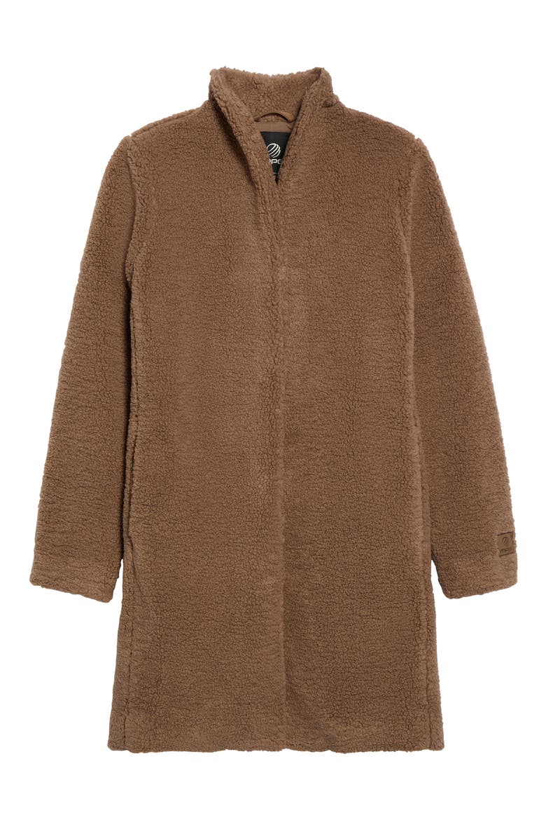 Berber Faux Shearling Long Coat, Alternate, color, CARIBOU