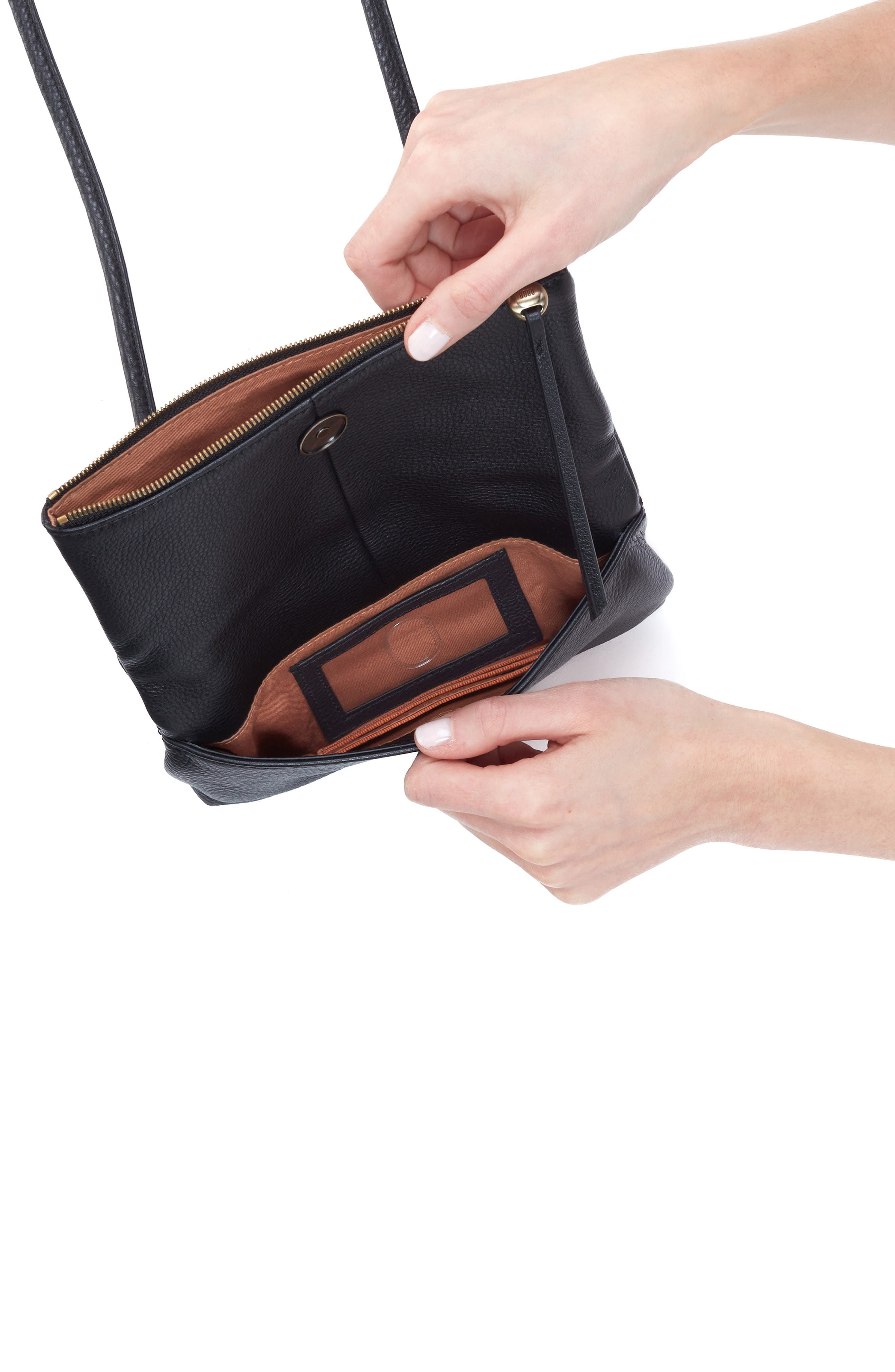 HOBO Small Draft Leather Crossbody Bag, Alternate, color, 