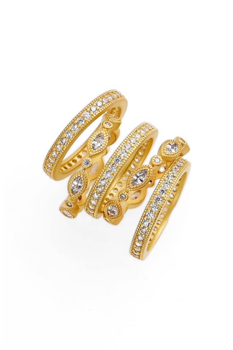 Stackable Eternity Band Rings, Main, color, GOLD/ CLEAR