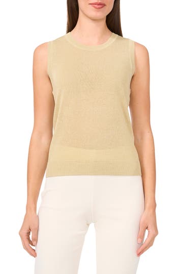 Halogen ® Crewneck Sweater Tank In Green