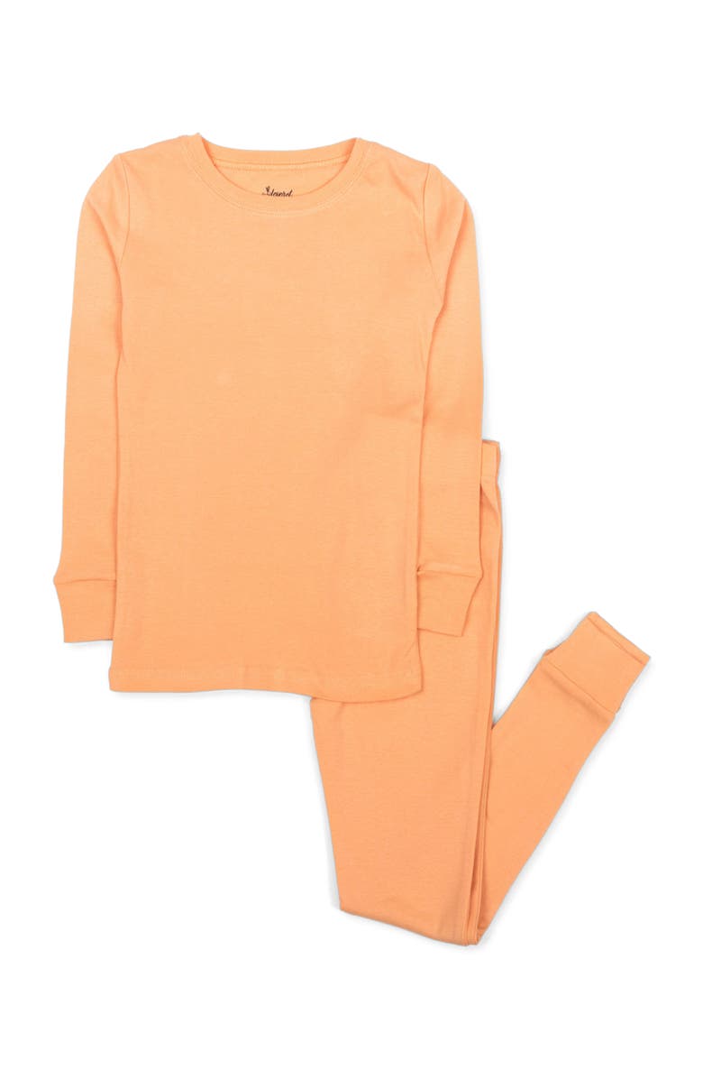 Leveret Kids Two-Piece Solid Cotton Matching Family Pajamas, Main, color, Peach