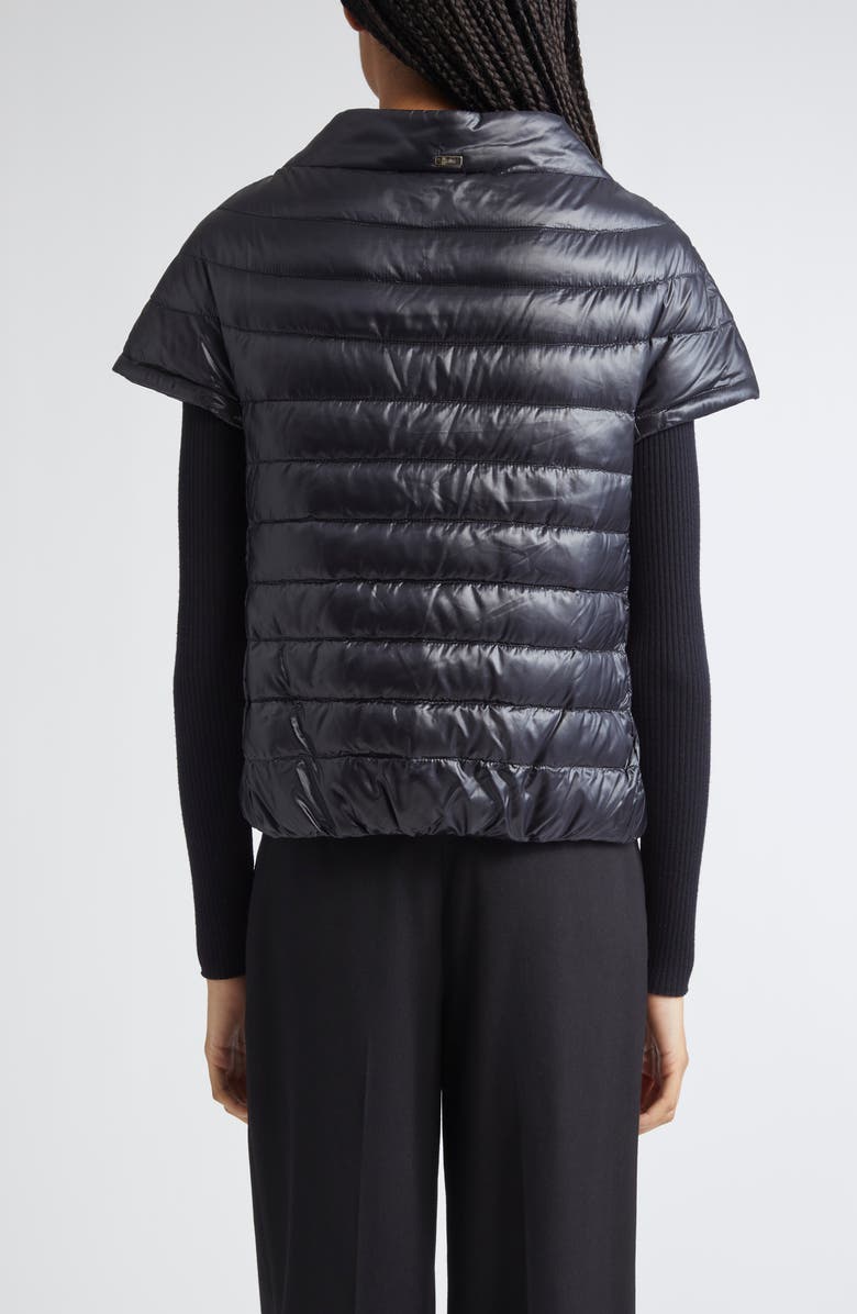 Herno Emilia Cap Sleeve Quilted Down Jacket, Alternate, color, Nero