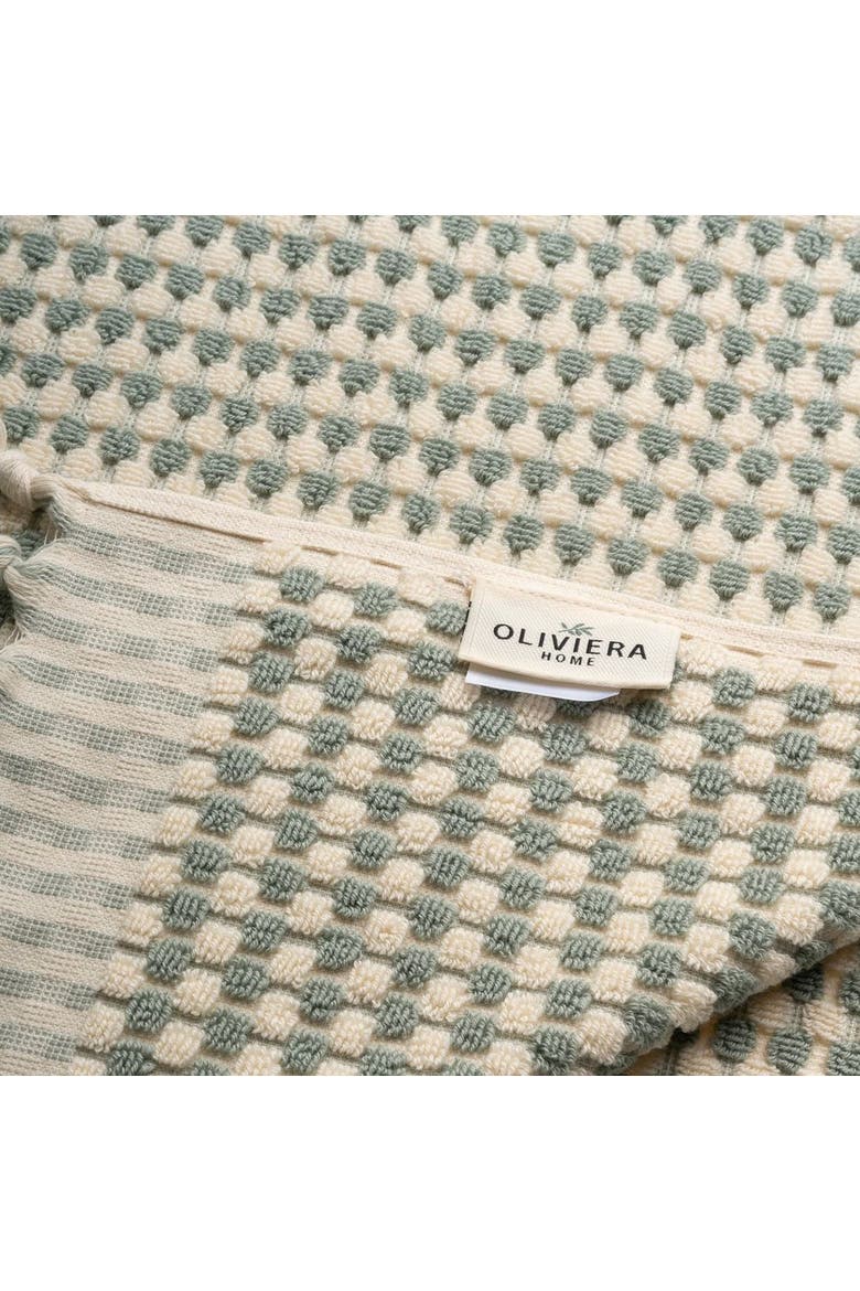 Dots Turkish Cotton Terry Towel Bundle, Alternate, color, Sage Green