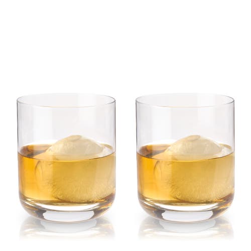 Viski Raye Crystal Whiskey Tumblers Set Of 2 In Clear