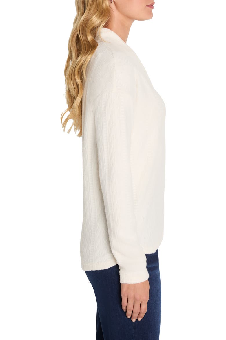 Cable Textured Knit Top, Alternate, color, CLASSIC CREAM
