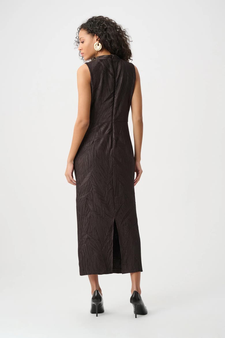 Pleated Satin Sleeveless Midi Dress, Alternate, color, Mocha
