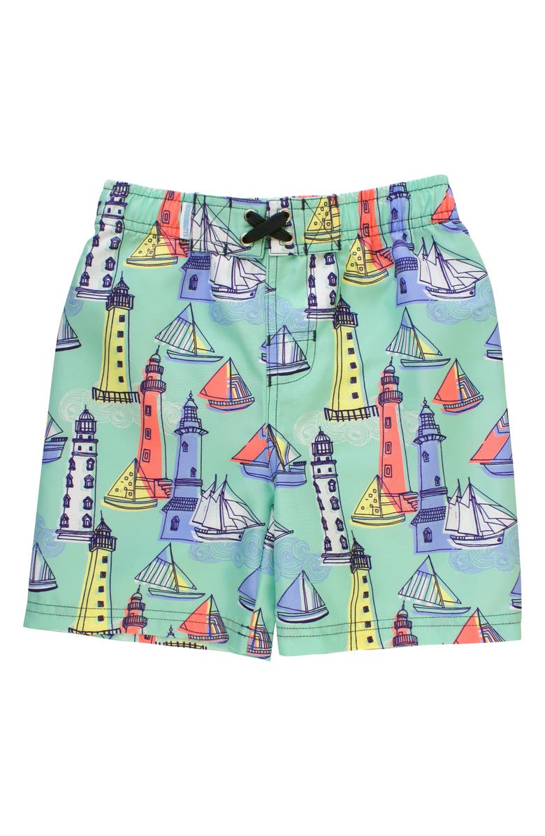 RuggedButts Two-Piece Rashguard Swimsuit & Floppy Hat Set, Alternate, color, 