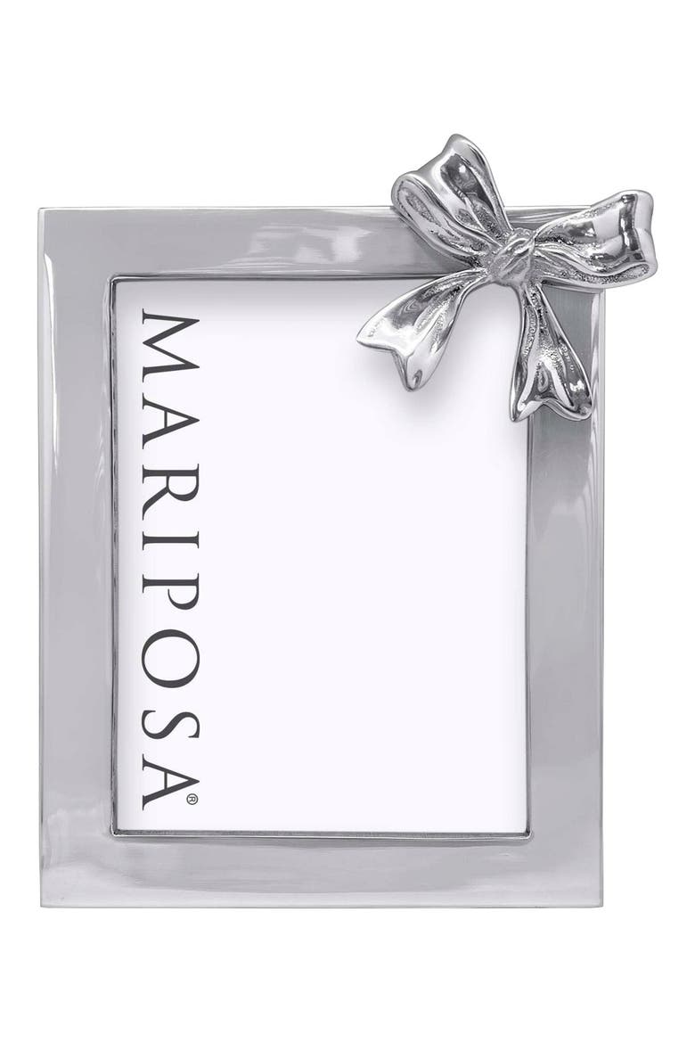 Bow Picture Frame, Alternate, color, SILVER