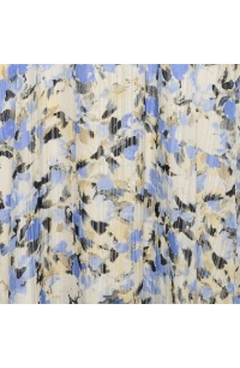 Kaffe Eva Maxi V-Neck 3/4 Sleeve Dress, Alternate, color, Blue/Yellow Painted Flower