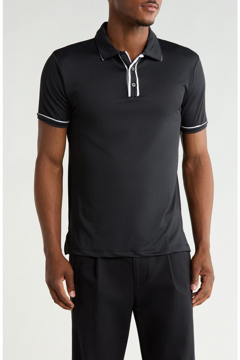 Contrast Tipping Polo, Main, color, BLACK