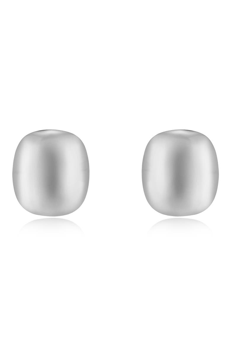 Minimalist Curved Square Drop Earrings, Main, color, RHODIUM