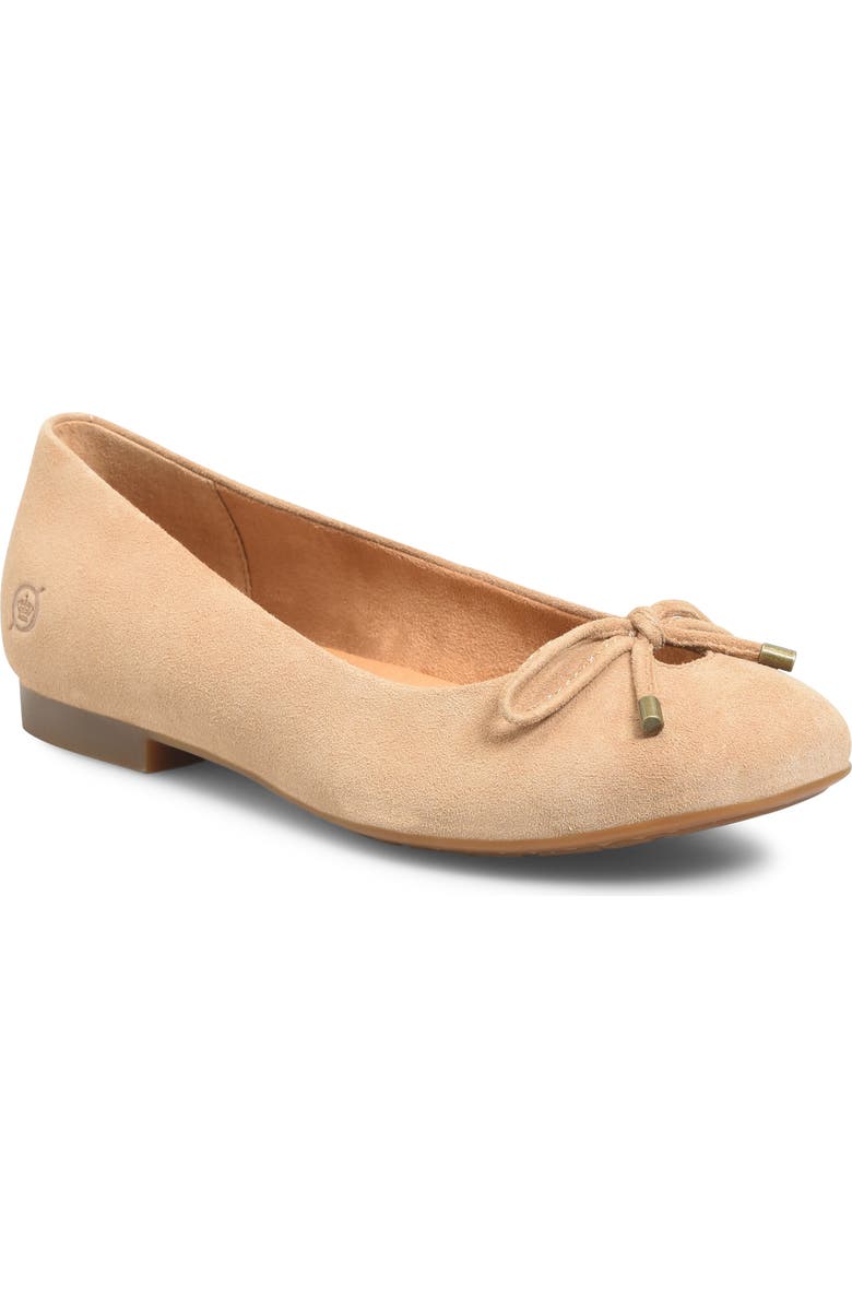 Børn Poe Ballet Flat, Main, color, Taupe Suede