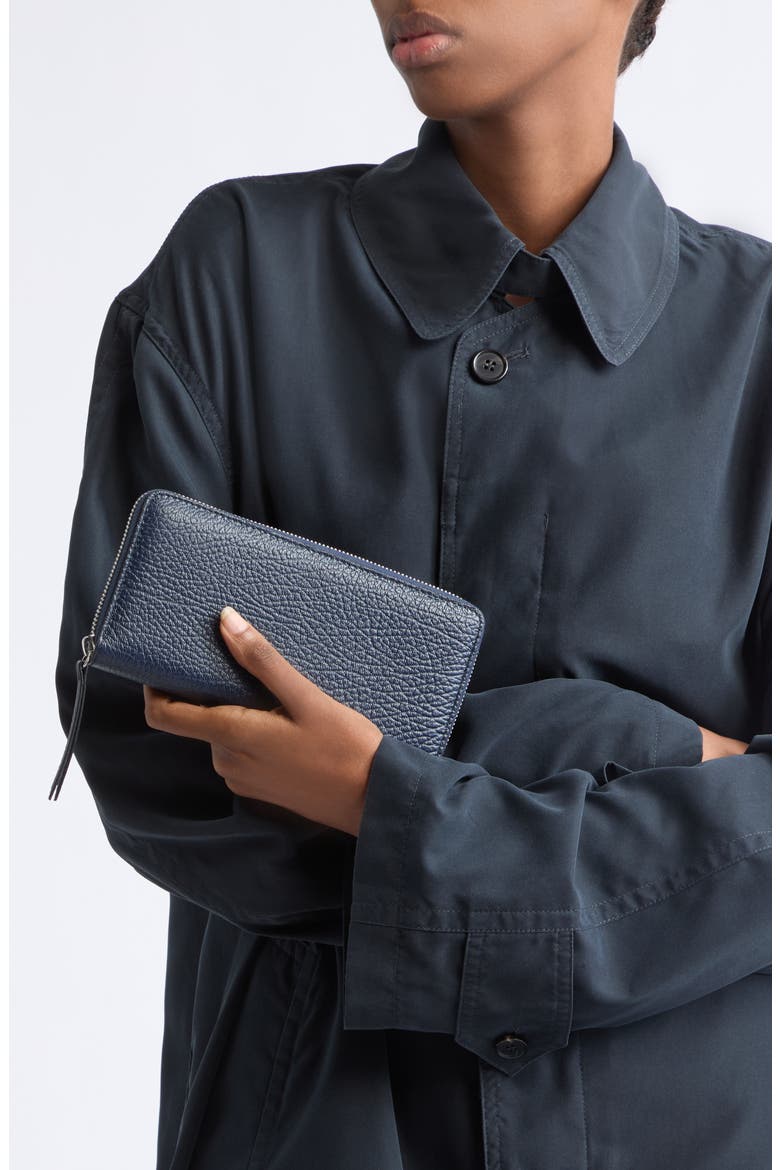 Leather Continental Wallet, Alternate, color, NAVY/ GREY