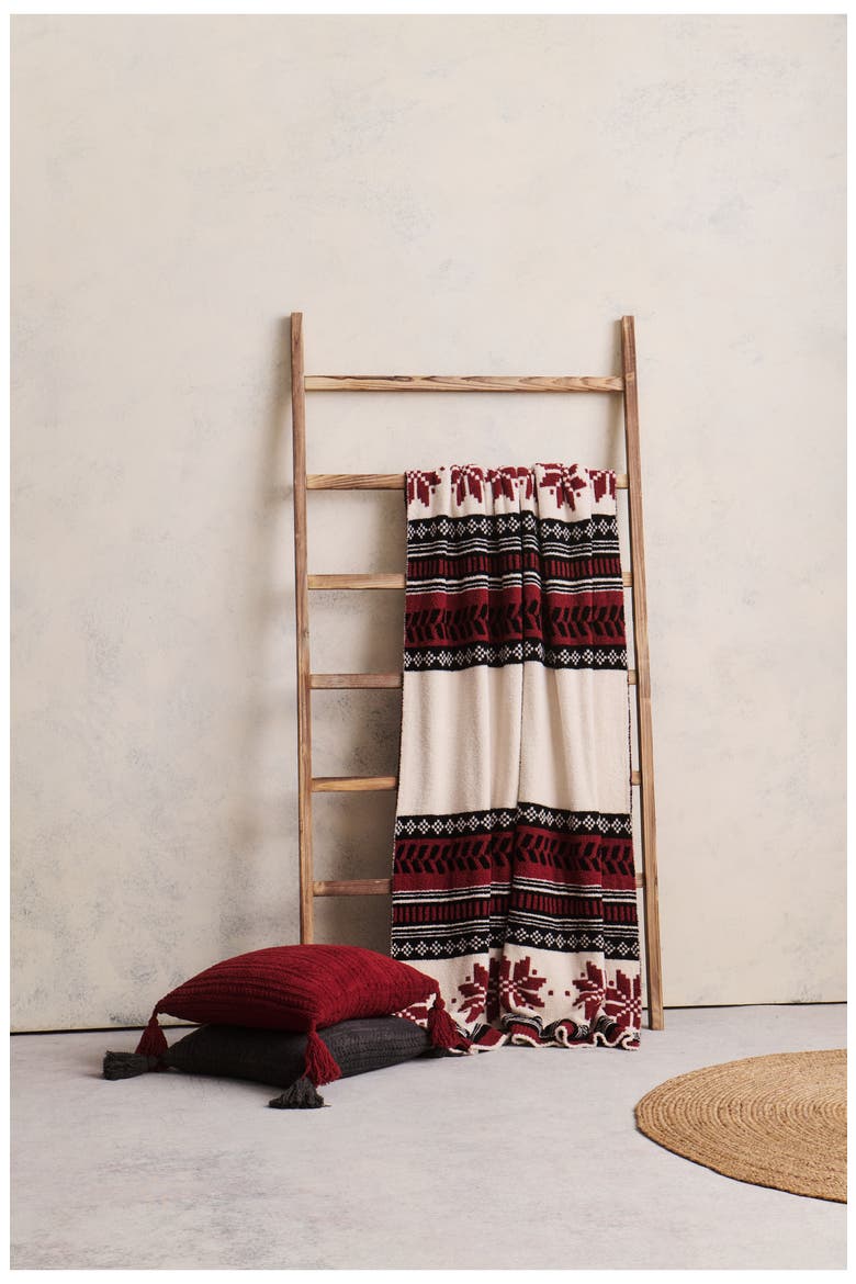 CozyChic® Fair Isle Throw Blanket, Alternate, color, CRIMSON MULTI