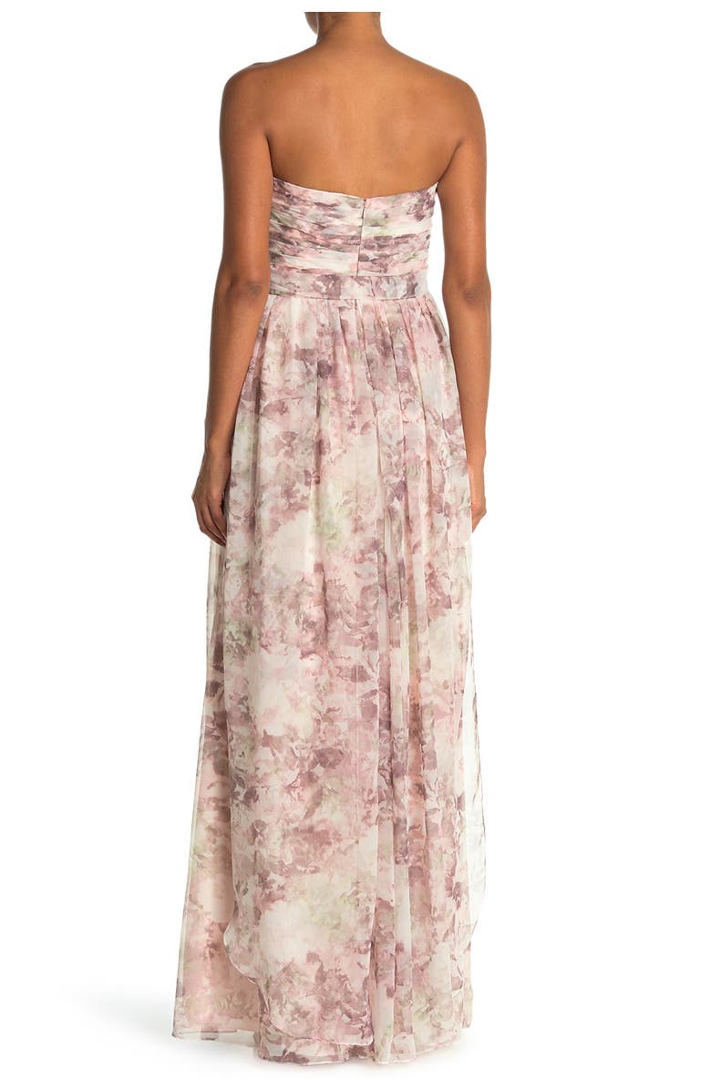 Jenny Yoo Nyla Floral Print Convertible Strapless Chiffon Gown, Alternate, color,