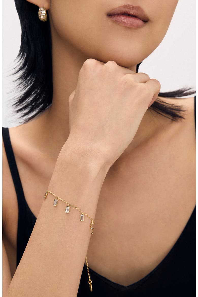 Gia White Topaz Charm Bracelet, Alternate, color, WHITE CZ/ GOLD