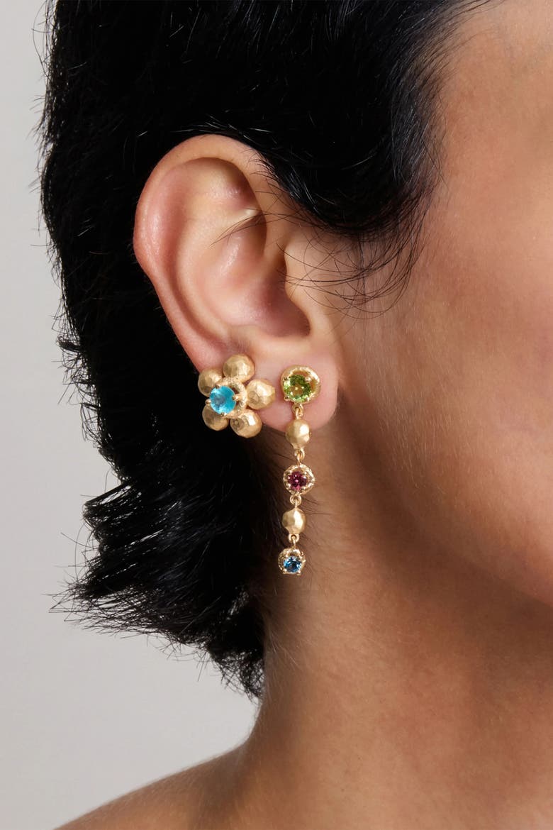 Flore Energy Cascade Earrings Green - Pink - Blue, Alternate, color, Gold Multi