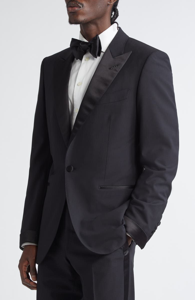 TOM FORD O'Connor Stretch Wool Tuxedo, Alternate, color, Black