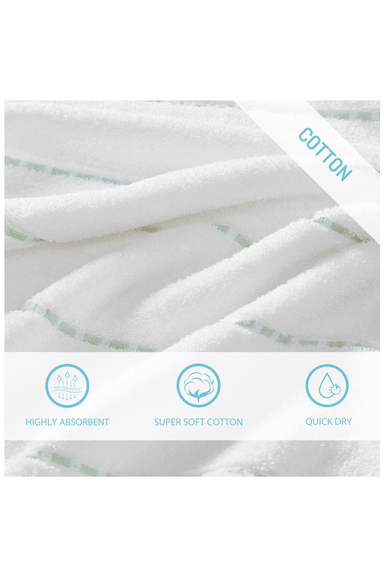 Ridley Solid 3-Piece Towel Set, Alternate, color, WHITE/ SAGE