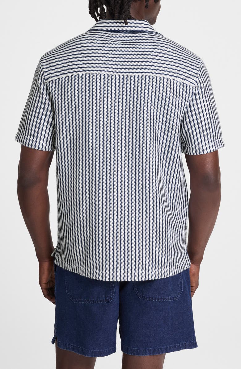 Madewell Textured Knit Camp Shirt, Alternate, color, Deep Water