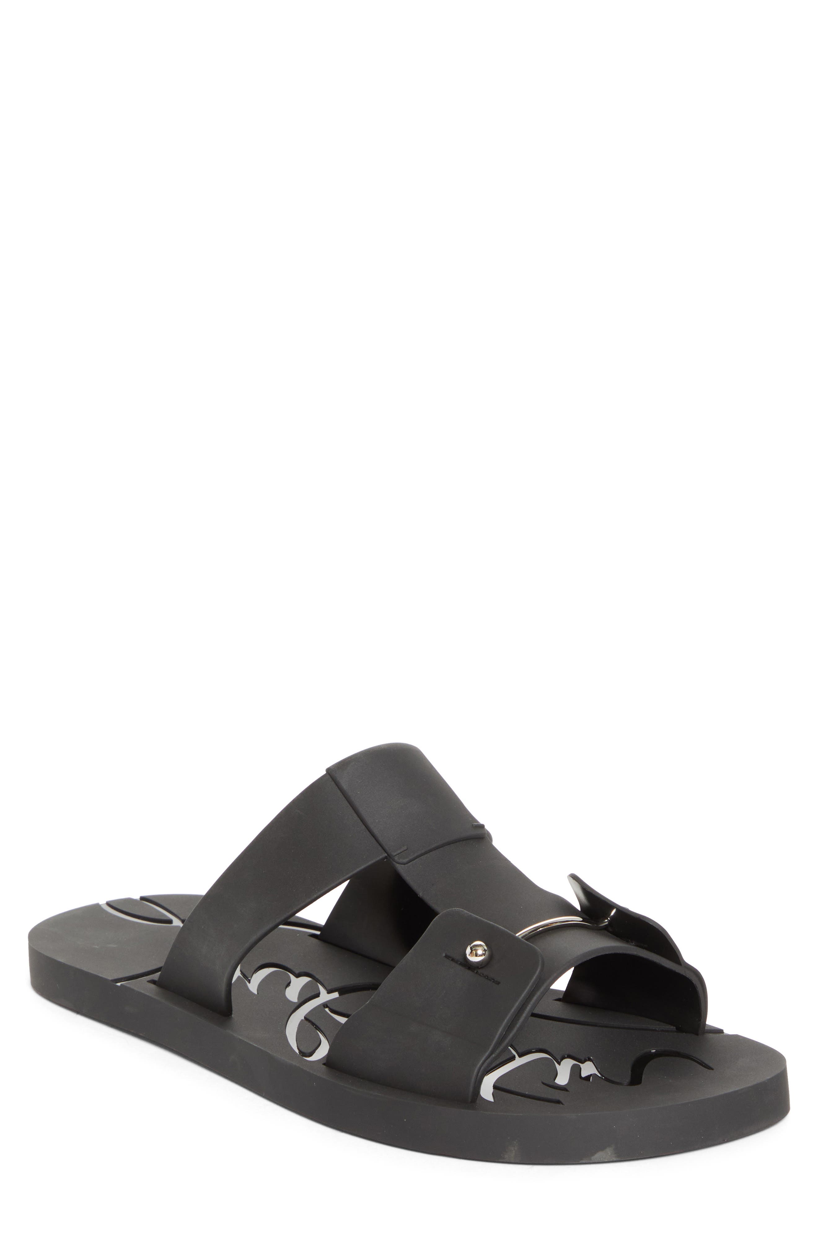 Christian Louboutin Zakouski Rubber Slide Sandal, Main, color, Black